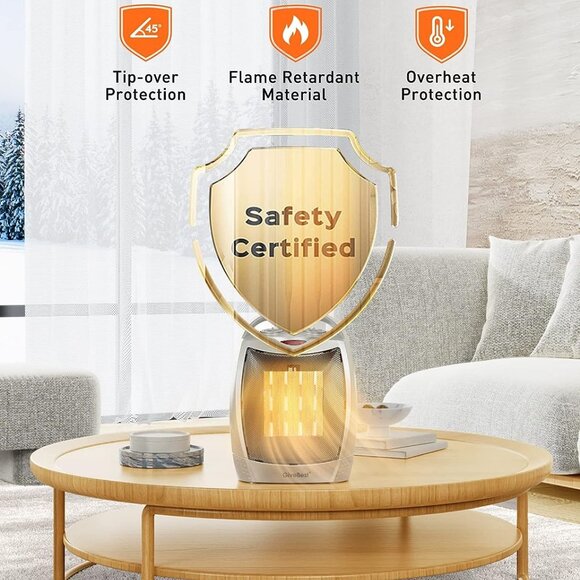 NEW Portable Electric Space Heater Thermostat Ceramic Fan Office Room Desk Indoo - Picture 4 of 9